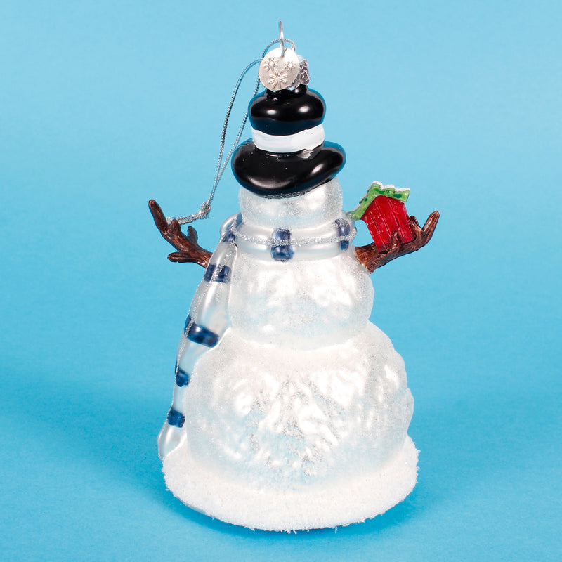 Snowman Shaped Retro 3d Glass Christmas Hanging Bauble