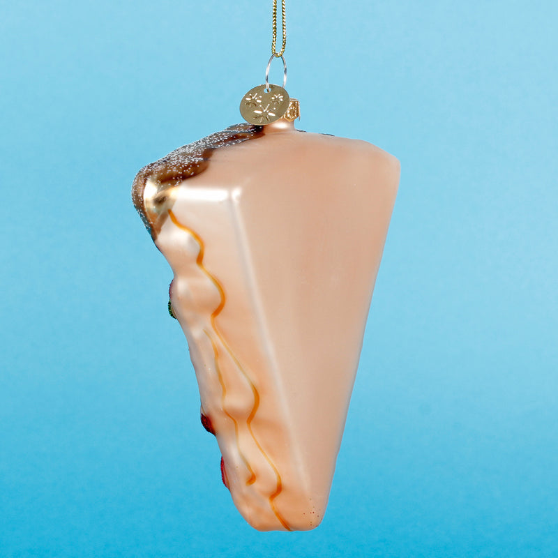 Pizza Slice Shaped 3D Glass Christmas Hanging Bauble