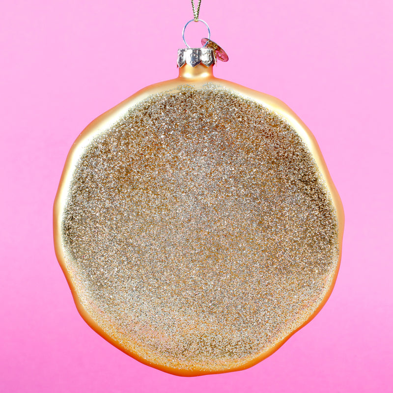 Whole Pizza Shaped 3d Glass Christmas Hanging Bauble
