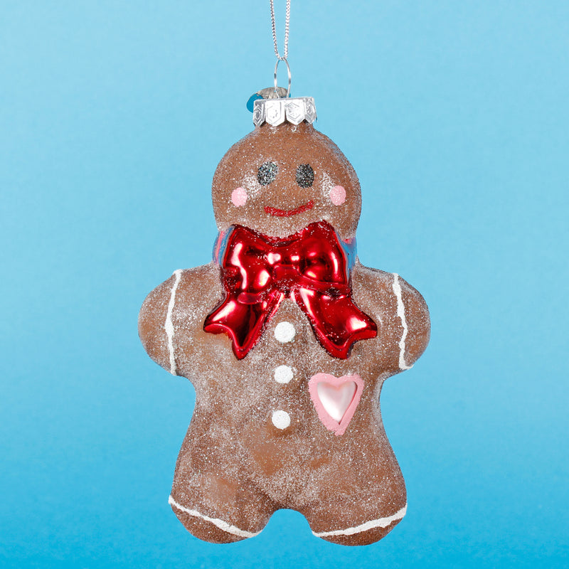 Gingerbread man and Christmas Tree Shaped 3d Hanging Bauble