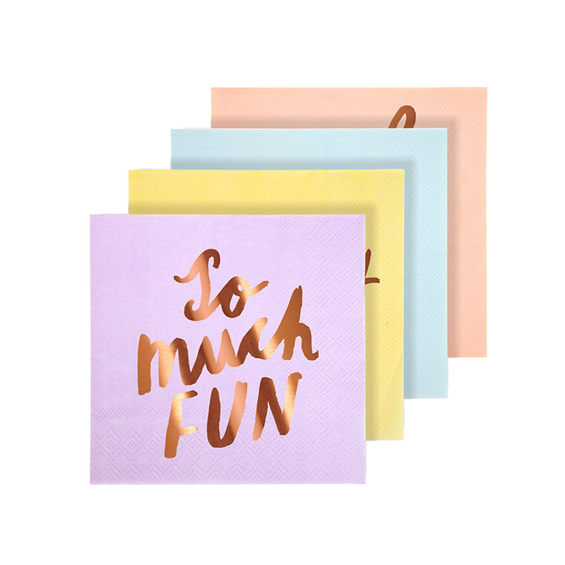 Small Typographic Napkins Pack of 16