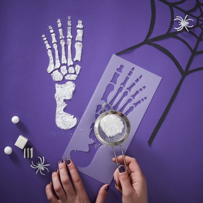 Plastic Halloween Skeleton Footprint Stencil