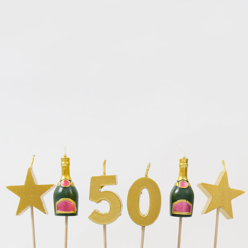 50th Milestone Birthday / Anniversary 3D Candles Set