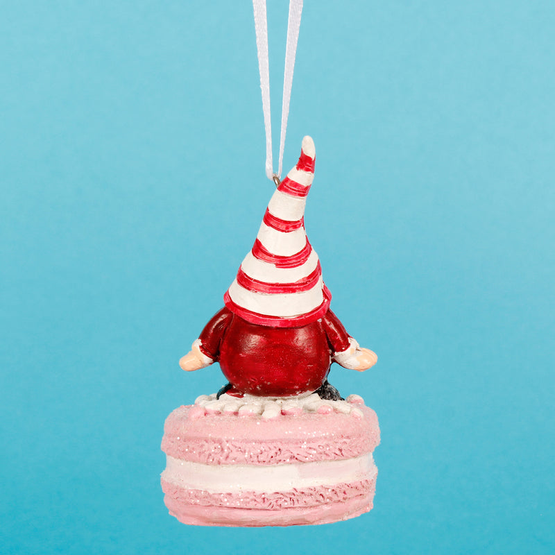 Gnome Macarons Set of 3 Hanging Christmas Decorations 3d Baubles