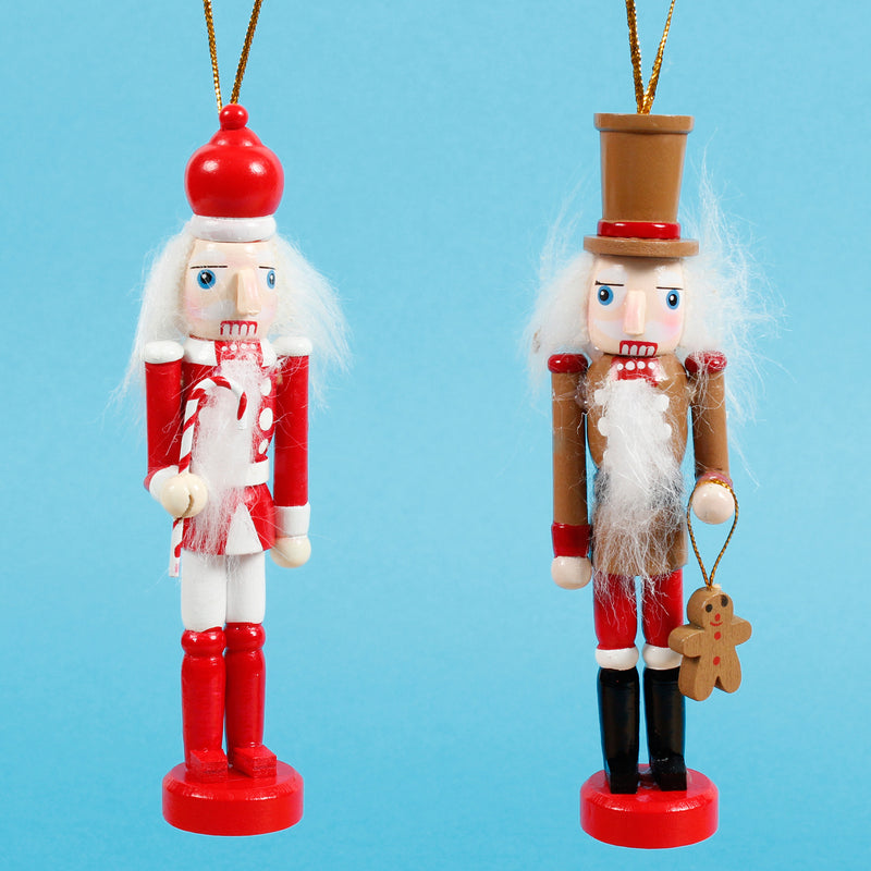 Nutcracker Shaped Candy Cane 3d Bauble Hanging Decoration