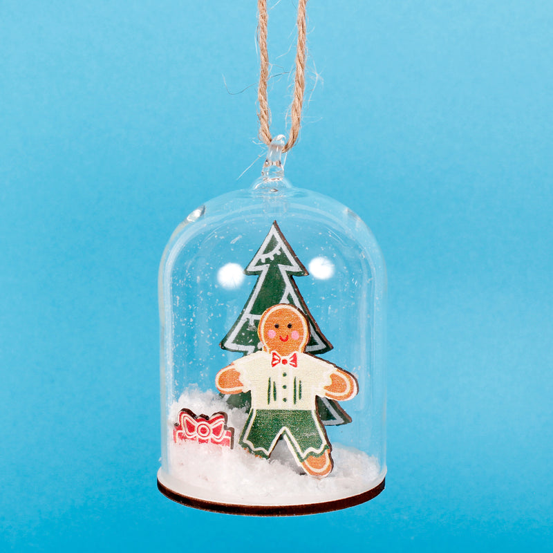 Gingerbread Set of 4 3D Shaped Hanging Christmas Tree Decorations