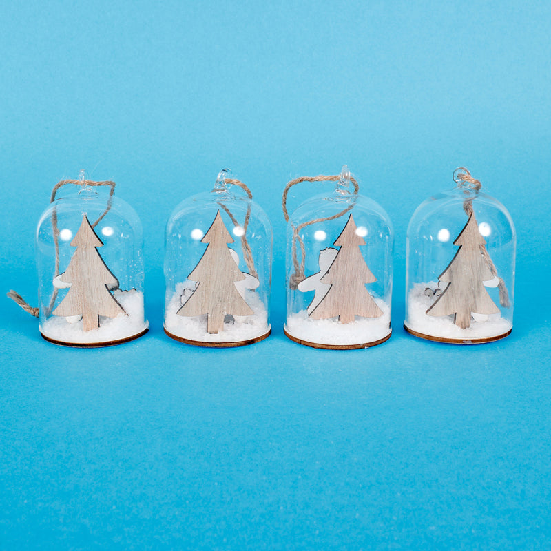 Gingerbread Set of 4 3D Shaped Hanging Christmas Tree Decorations