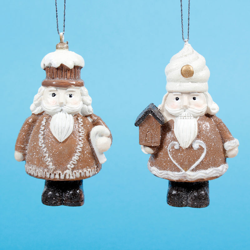 Nutcrackers Brown Set of 2 Hanging Christmas Decoration 3d Baubles