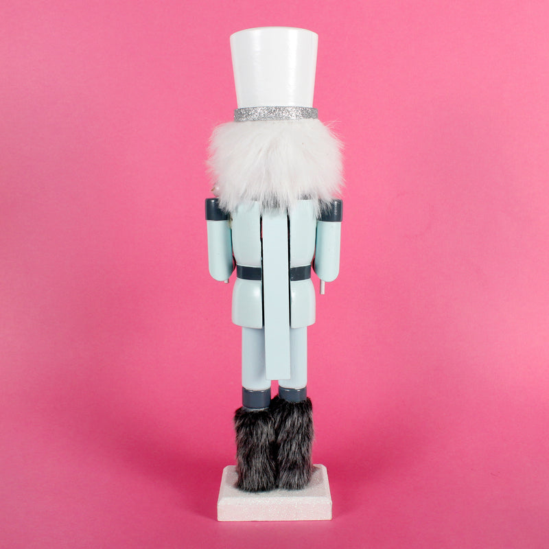 Nutcracker Drummer Blue Silver Decoration Christmas 3D Wooden Ornament