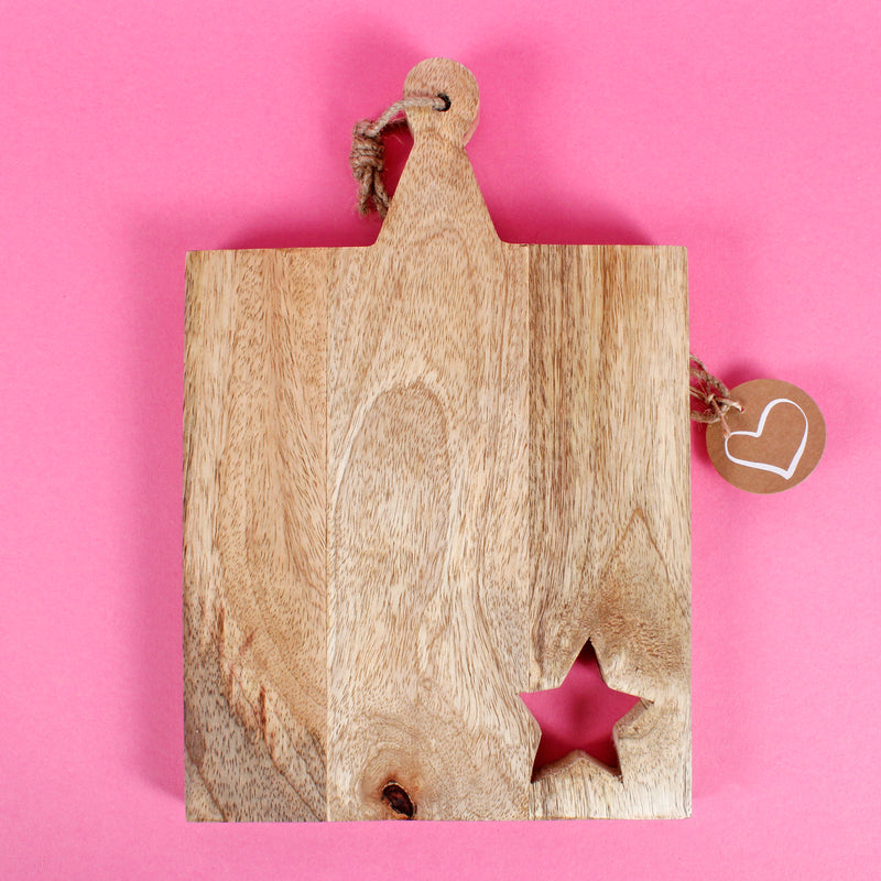 Mango Wood Star Chopping Board Christmas Hanging Board