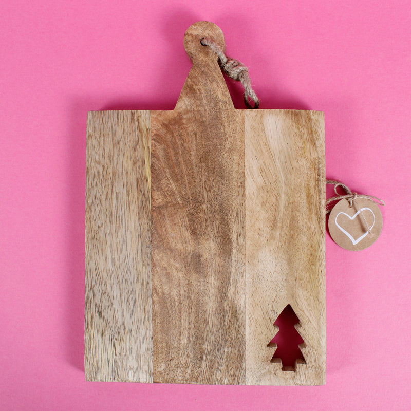 Mango Wood Christmas Tree Chopping Board Christmas Hanging Board