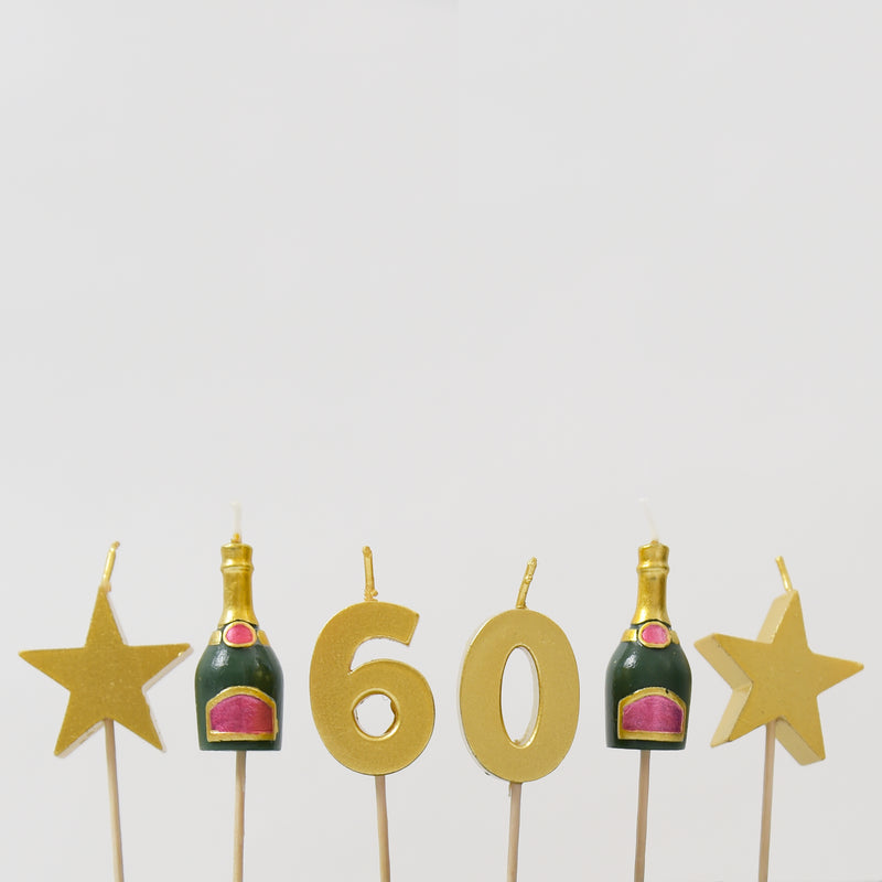 60th Milestone Birthday / Anniversary 3D Candles Set