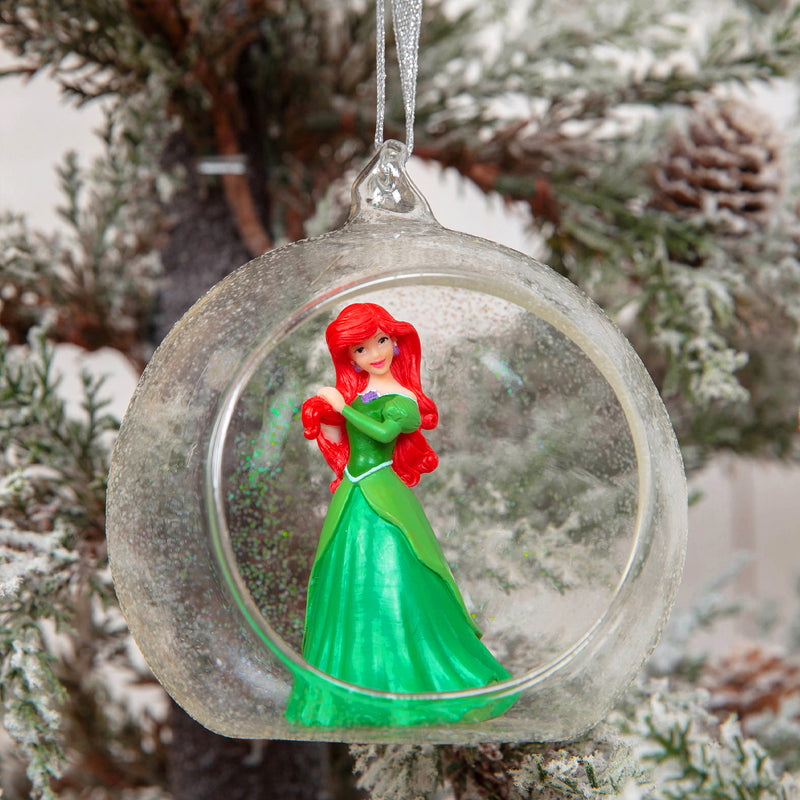 Ariel The Little Mermaid Glass Dome 3D Hanging Christmas Decoration Disney Bauble