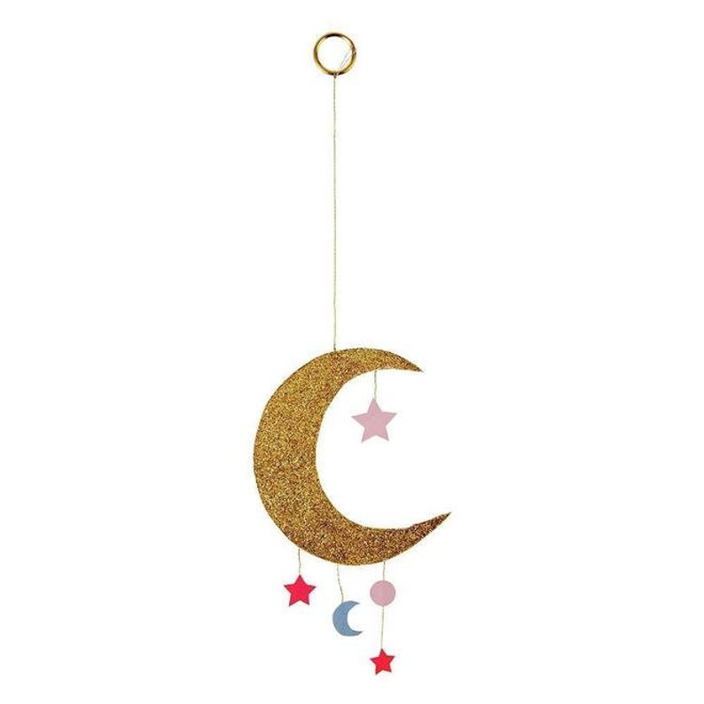 Baby Girl Gold Moon Mobile Card