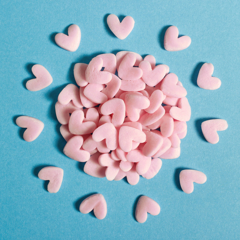 Bulk Bag - Pink JUMBO Hearts Confetti Sprinkles (Best Before 30 Jun 2025)
