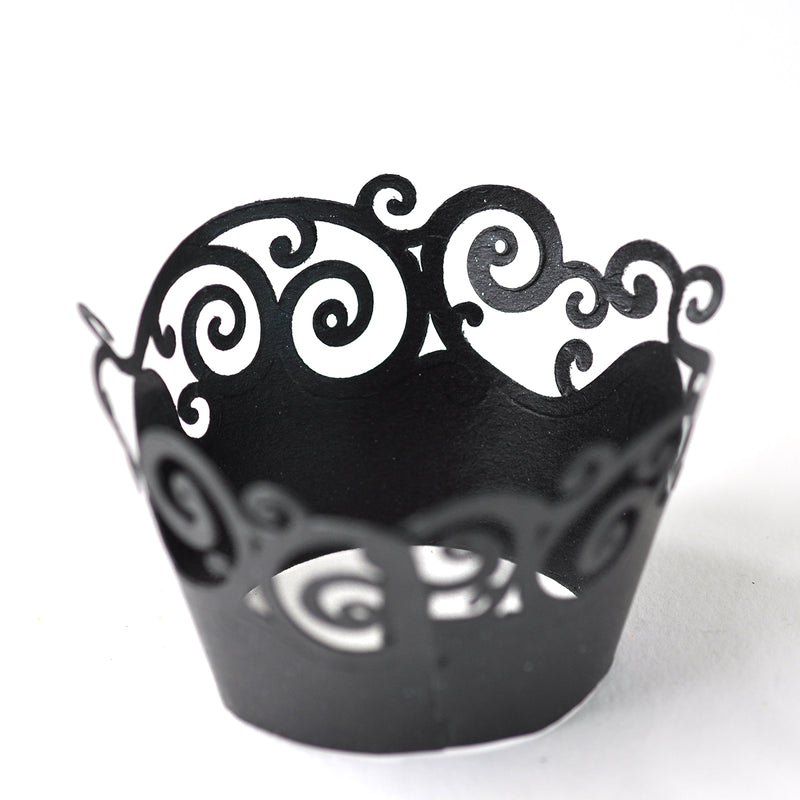 Black Swirls Cupcake Wrappers 6 Pack