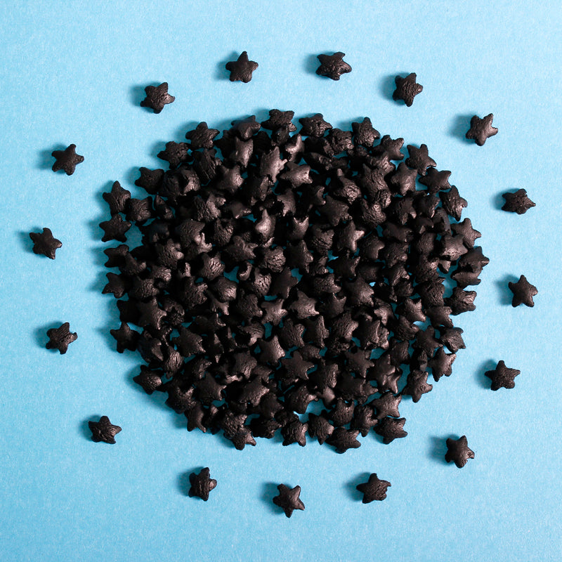 Bulk Bag - Black Stars Confetti Sprinkles (Best Before 31 Dec 2023)