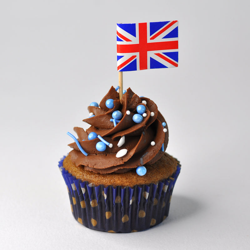 British Union Jack Flag Cake Topper Pack of 48