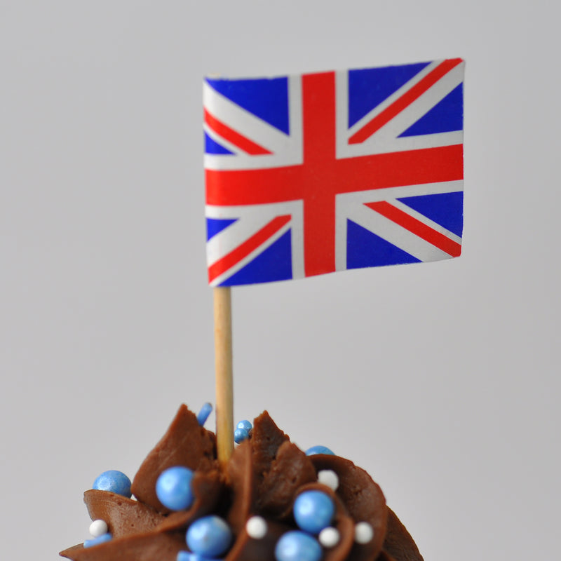 British Union Jack Flag Cake Topper Pack of 48