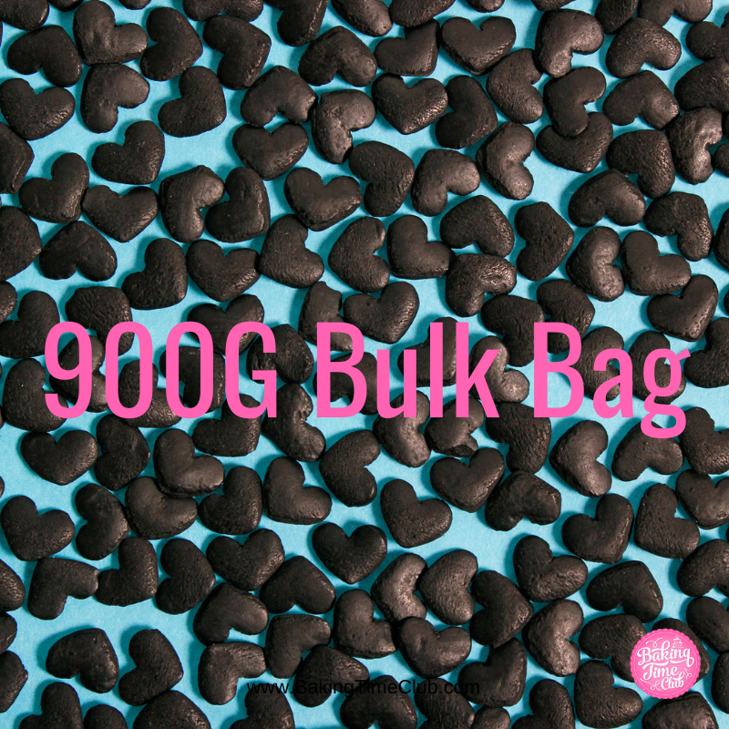 Bulk Bag - Black Hearts Confetti Sprinkles (Best Before 31 Dec 2024)