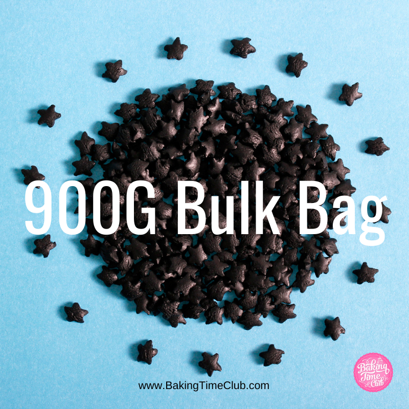 Bulk Bag - Black Stars Confetti Sprinkles (Best Before 30 Dec 2025)