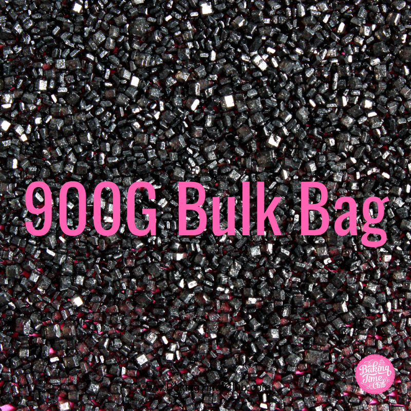 Bulk Bag - Black Sparkly Sanding Sugar (Best Before 30 Jun 2025)