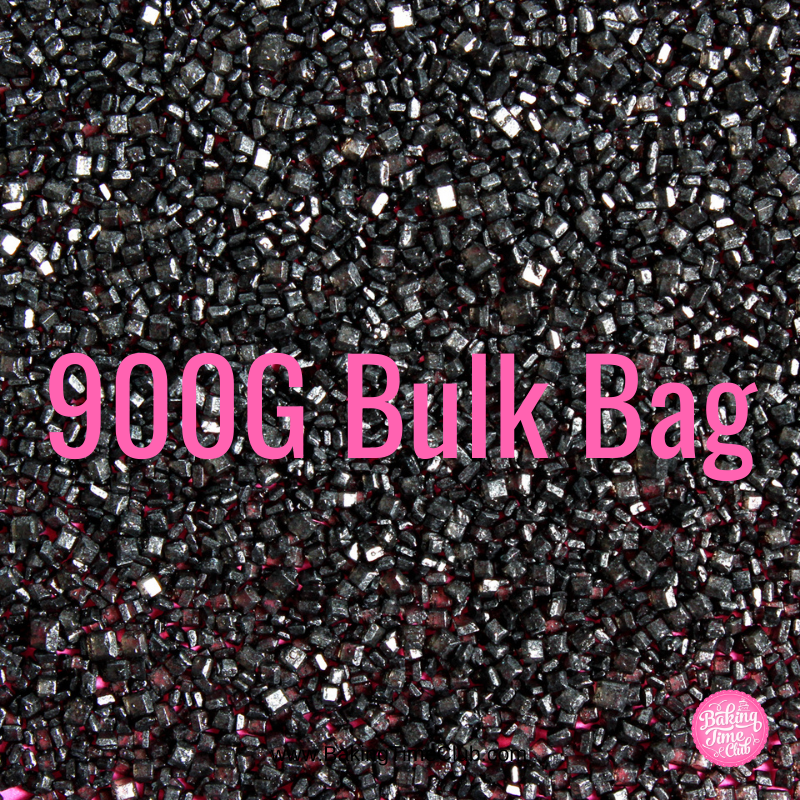 Bulk Bag - Black Sparkly Sanding Sugar (Best Before 31 Dec 2024)