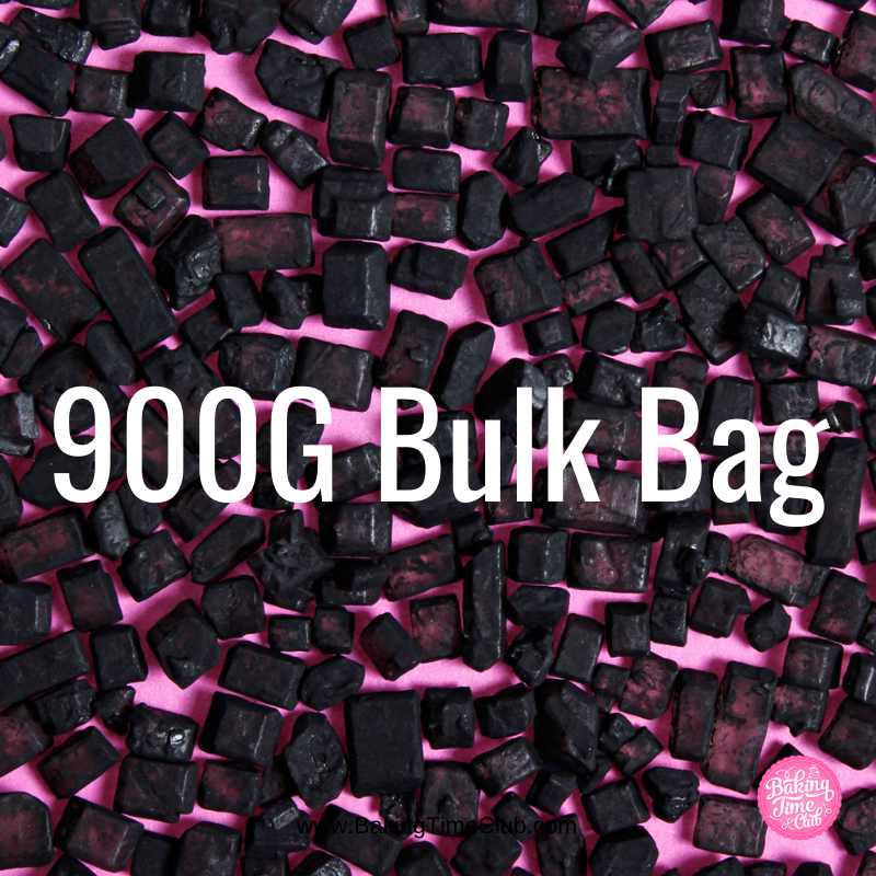 Bulk Bag - Black Matte Sugar Rocks Sprinkles (Best Before 31 Dec 2025)