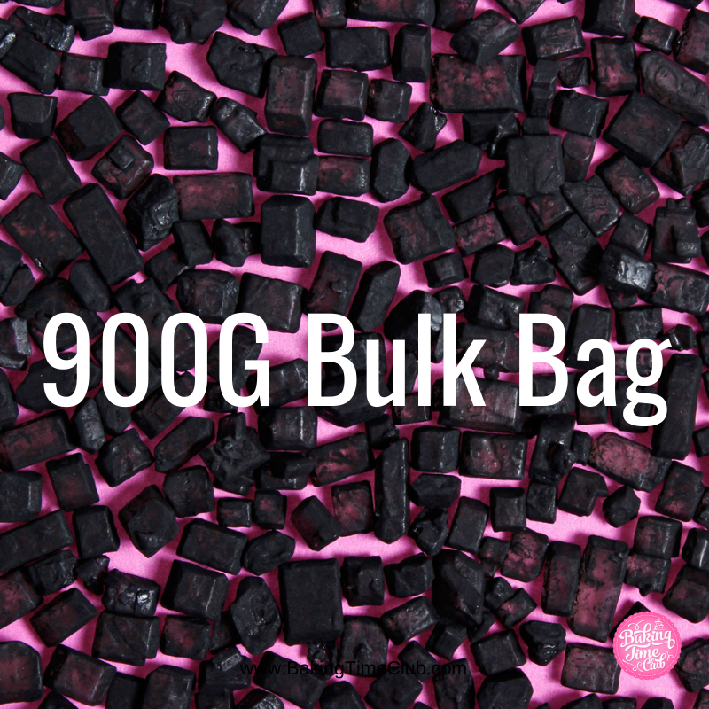 Bulk Bag - Black Matte Sugar Rocks Sprinkles (Best Before 30 Jun 2024)