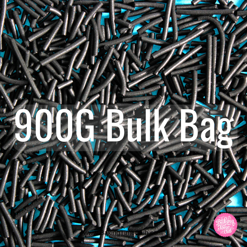 Bulk Bag - Black Sugar Strands Jimmies (Best Before 31 Dec 2023)