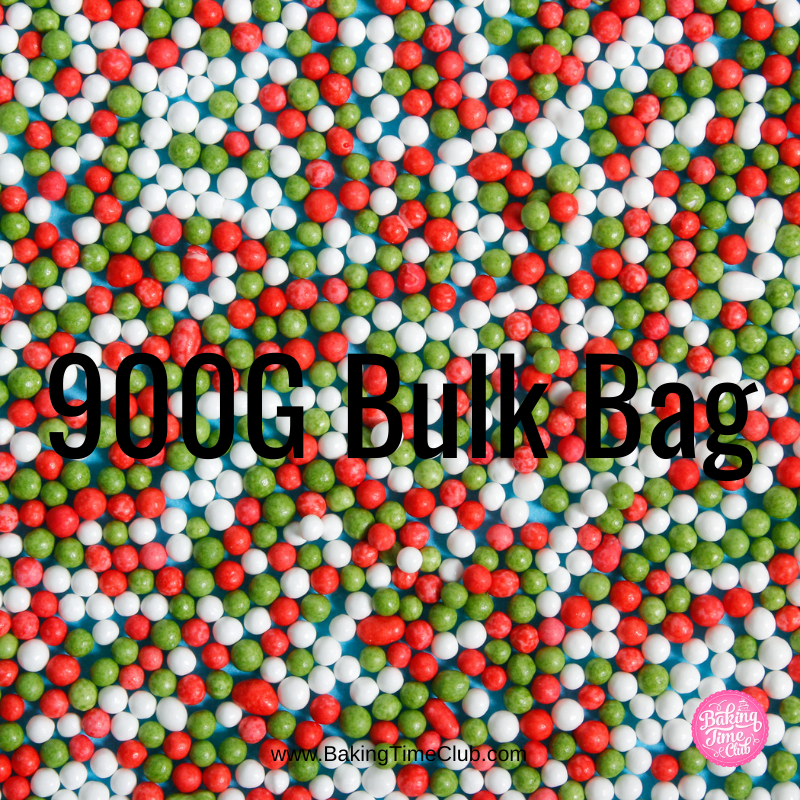 Bulk Bag - Christmas Nonpareils Sprinkles (Best Before 30 Jun 2024)