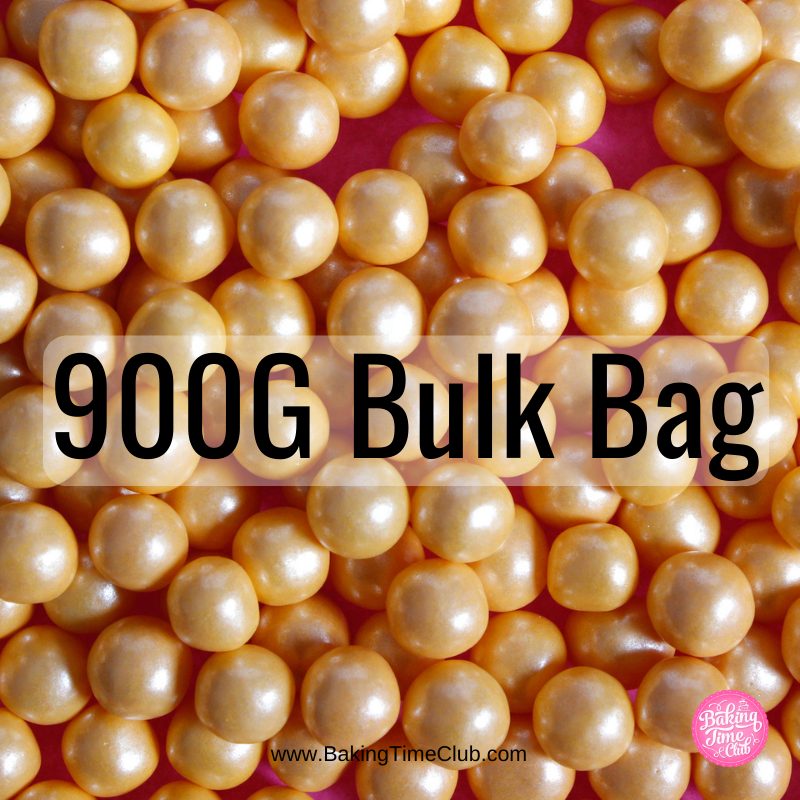 Bulk Bag - Gold 6mm Edible Pearls  - (Best before 28 Dec 2024)