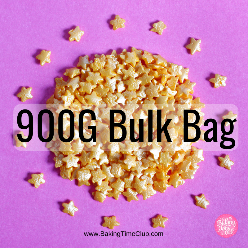 Bulk Bag - Gold Stars Confetti Sprinkles (Best Before 30 Jun 2024)