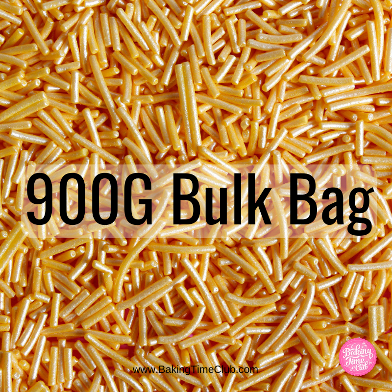 Bulk Bag - Gold Sugar Strands Jimmies (Best Before 30 Jun 2024)