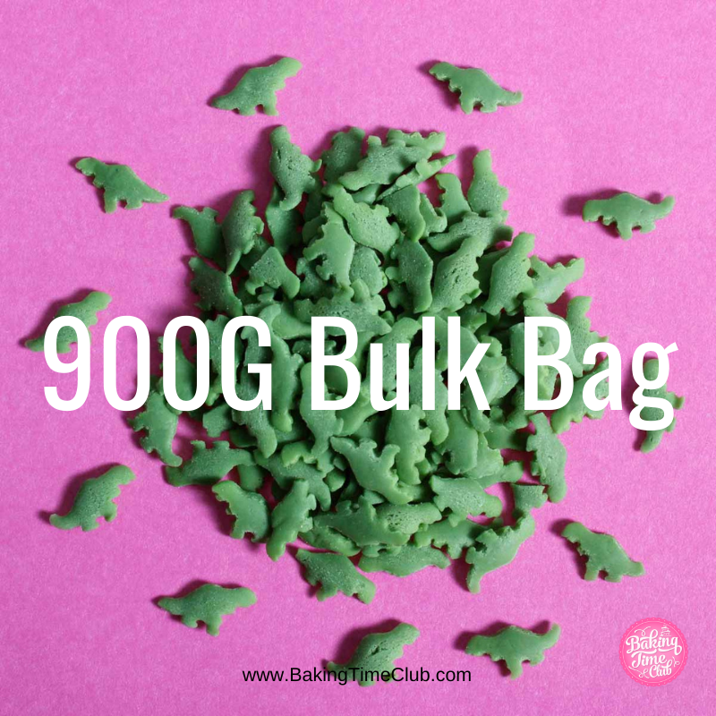 Bulk Bag - Green Dinosaur Confetti Sprinkles (Best Before: 31 Dec 2024)