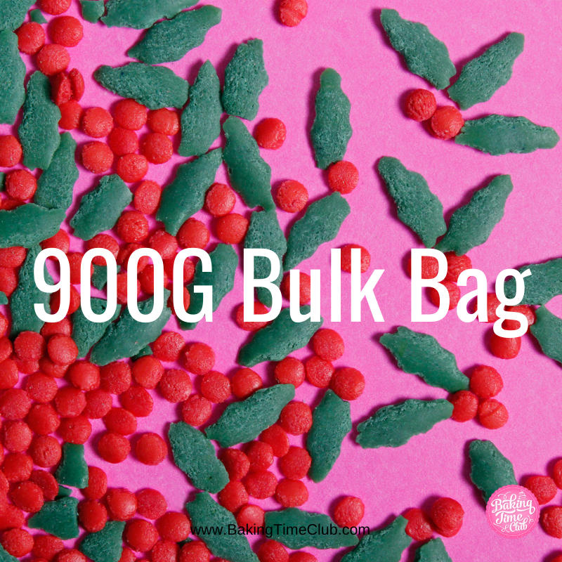 Bulk Bag - Holly & Berries Christmas Sprinkles  (Best Before 30 Jun 2024)