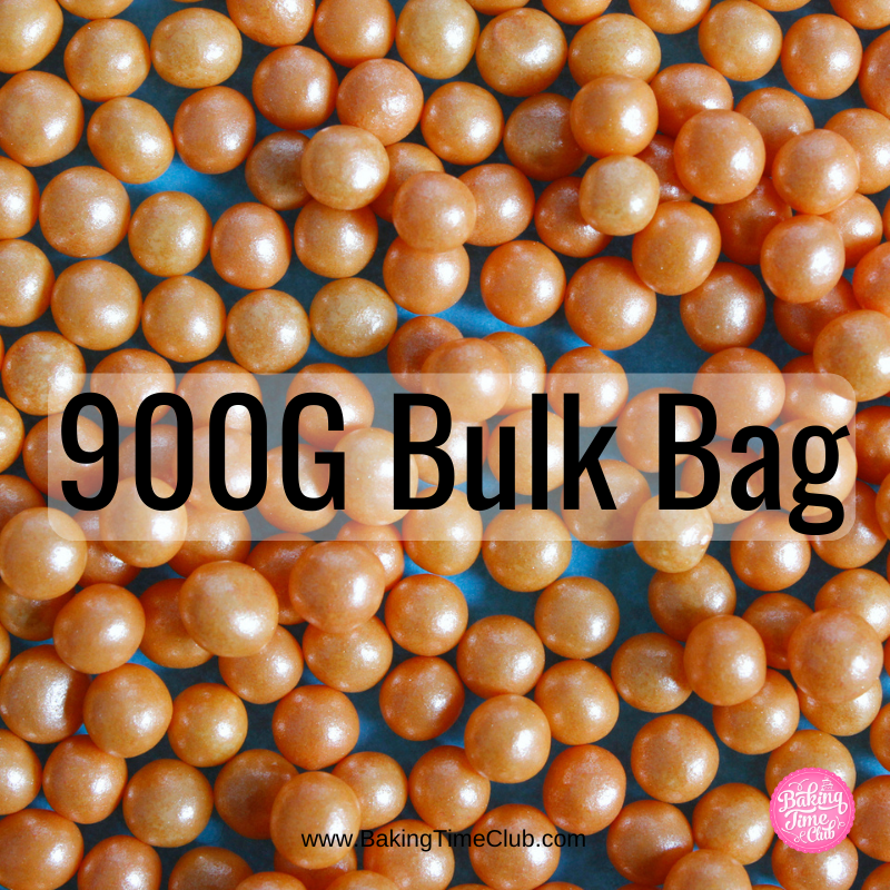 Bulk Bag - Orange 4mm Edible Pearls (Best Before 30 Dec 2025)