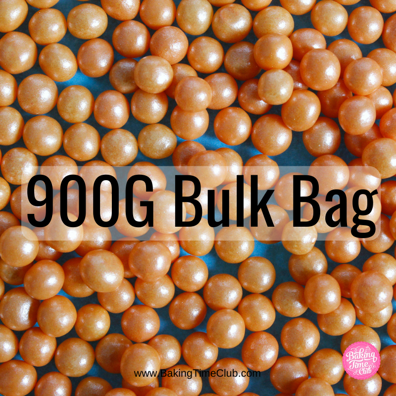 Bulk Bag - Orange 4mm Edible Pearls (Best Before 30 Jun 2024)