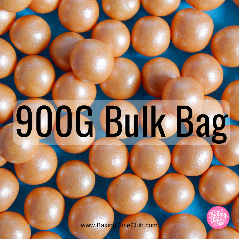 Bulk Bag - Orange 8mm Edible Pearls (Best Before 30 Jun 2024)