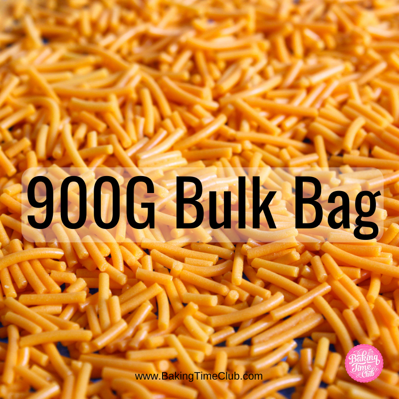 Bulk Bag - Orange Matte Sugar Strands Jimmies (Best Before 30 Jun 2024)