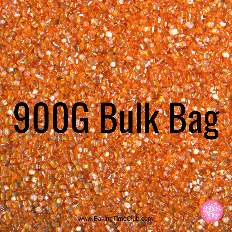 Bulk Bag - Orange Sparkly Sanding Sugar Sprinkles (Best Before 30 Jun 2025)
