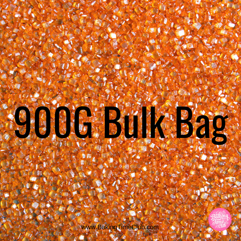 Bulk Bag - Orange Sparkly Sanding Sugar Sprinkles (Best Before 31 Dec 2024)