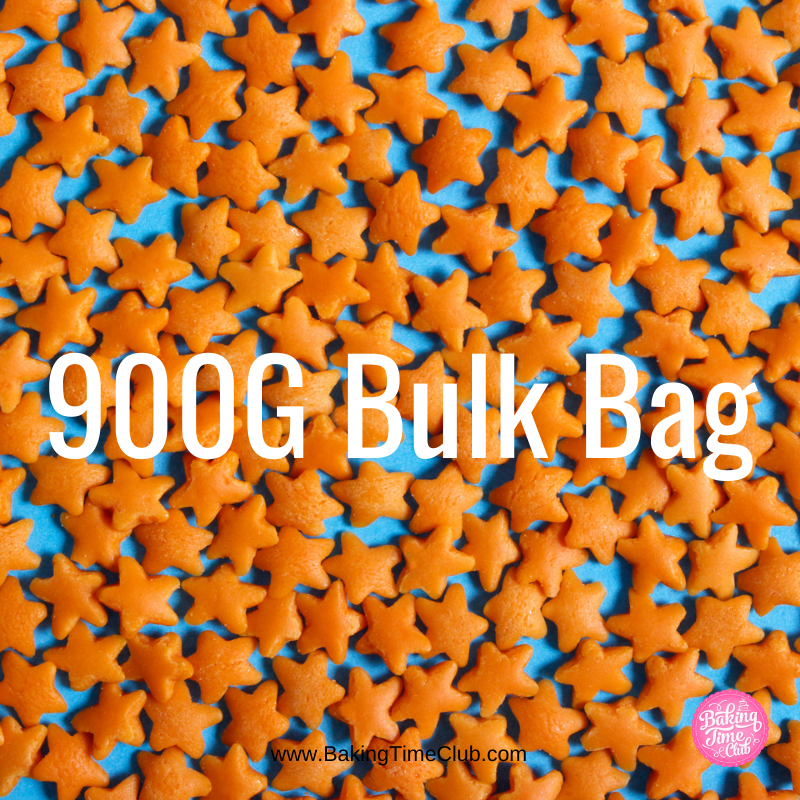 Bulk Bag - Orange Stars Confetti Sprinkles (Best Before 28 Dec 2024)