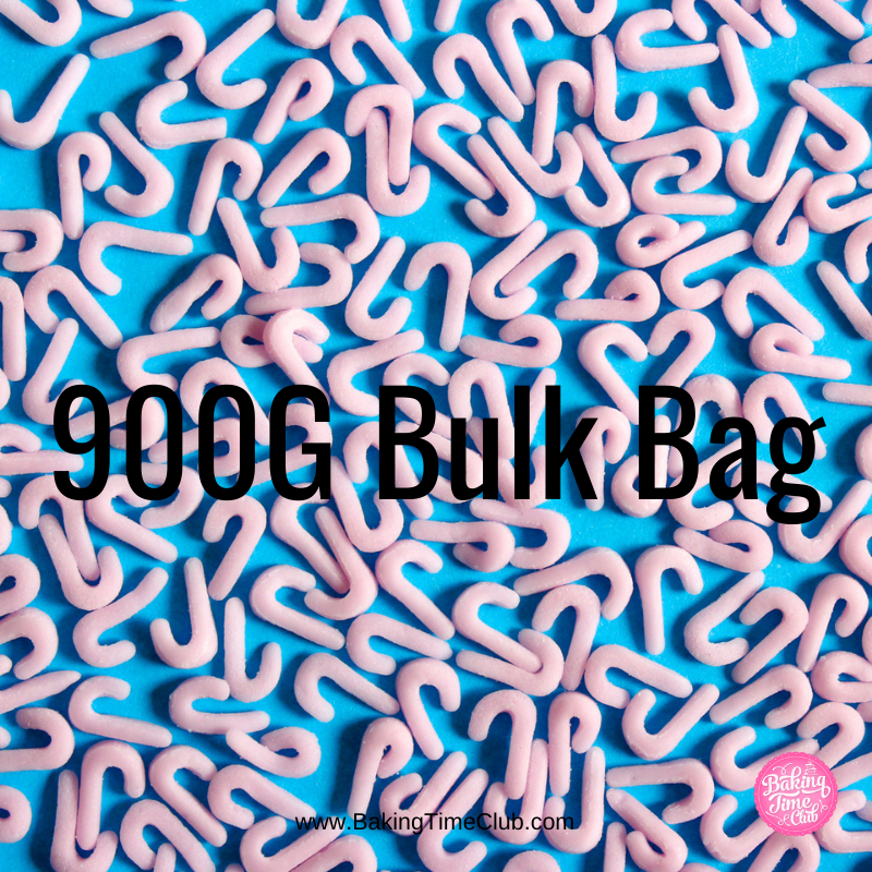Bulk Bag - Pink Candy Cane Christmas Confetti Sprinkles