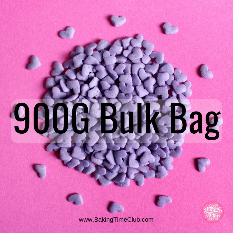 Bulk Bag - Purple Hearts Confetti Sprinkles (Best Before 30 Jun 2024)