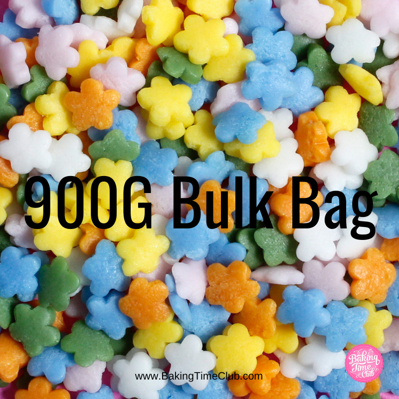 Bulk Bag - Rainbow Flowers Shaped Confetti Cake Sprinkles (Best Before 30 Jun 2025)