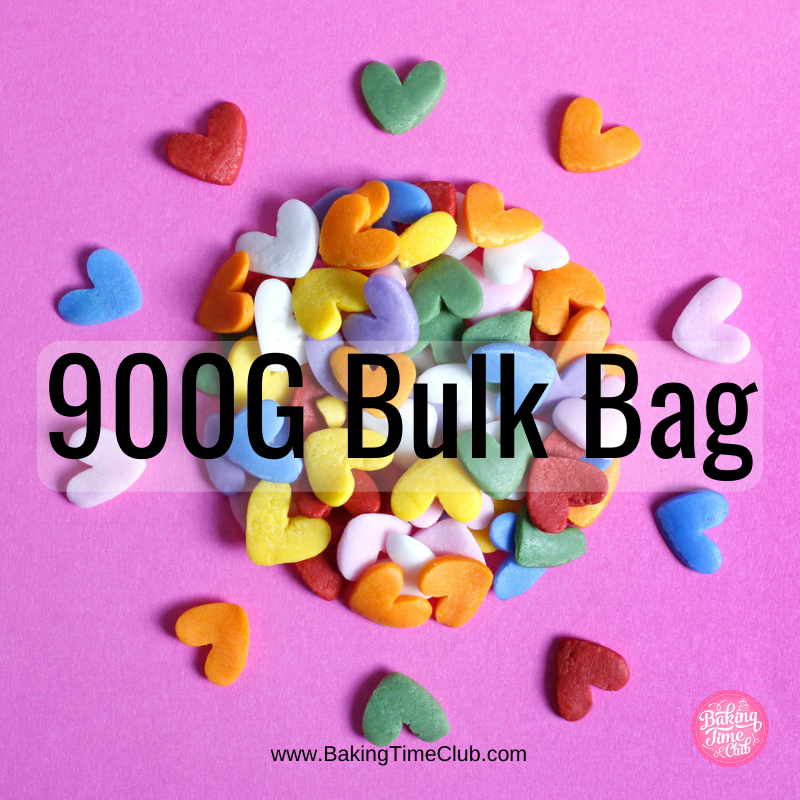 Bulk Bag - Rainbow JUMBO Love Heart Sprinkles (Best Before 30 Jun 2025)