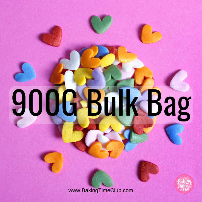 Bulk Bag - Rainbow JUMBO Love Heart Sprinkles (Best Before 30 Jun 2024)