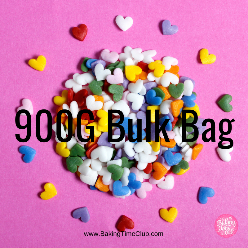Bulk Bag - Rainbow REGULAR Love Heart Sprinkles (Best Before 30 Jun 2024)