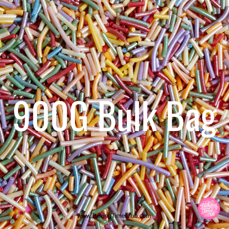 Bulk Bag - Shimmer Rainbow Sugar Strands Sprinkles (Best Before 30 June 2022)